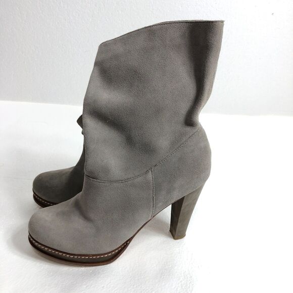 Cole Haan Leather Suede Boots Gray with Heels Womens Size 9B - Picture 1 of 15